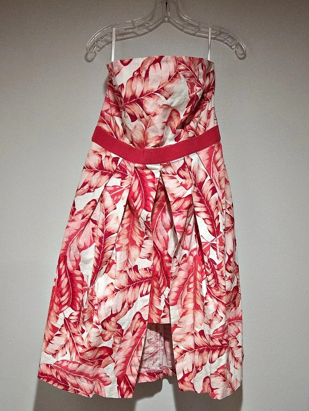 Eva Mendes Floral Midi Dress in Pink & Red Like New